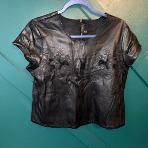 Romeo & Juliet Couture Black Suede Top